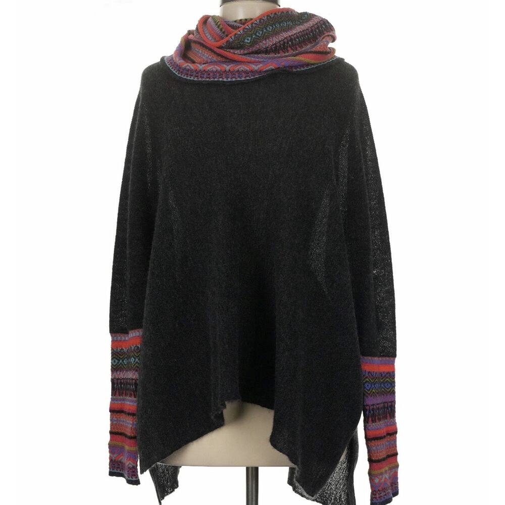 Women’s Munay Baby Alpaca Poncho Cowl Neck Sweater One Size